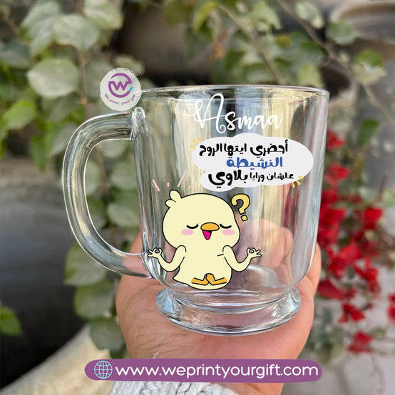 Clear Glass Espresso Coffee Cup – 250 ml | Work-Themed Comic Designs