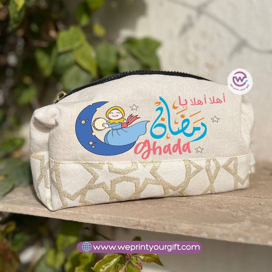 Islamic Pattern Ramadan Boxy Pouch – Cotton Makeup & Pencil Case