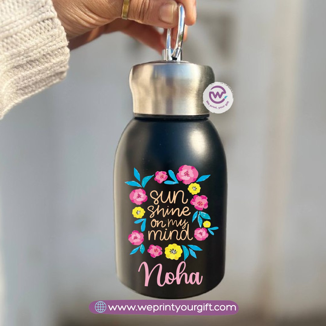 Mini Thermal Coffee Mug – 300ml | 304 Stainless Steel | Floral Motivational Designs