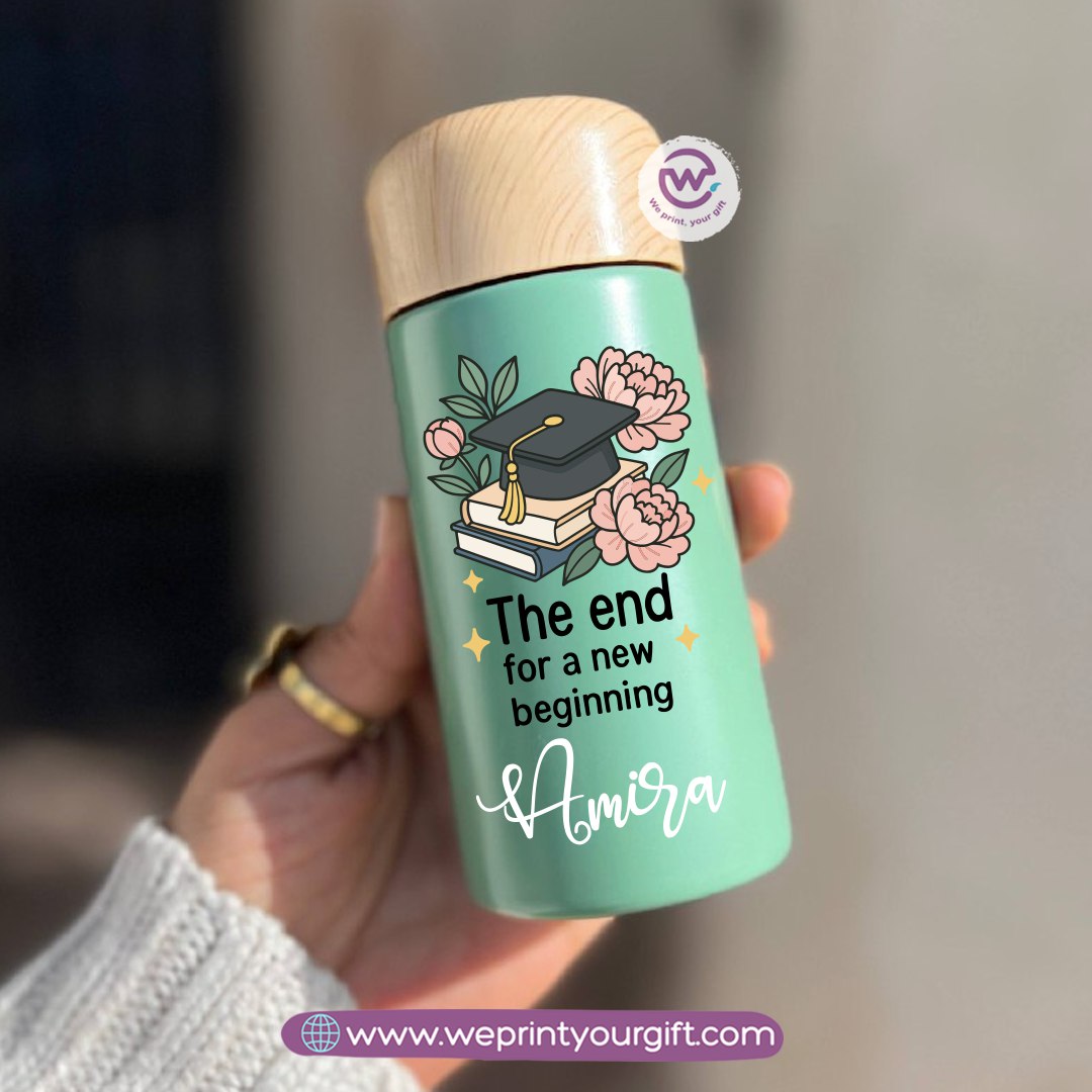 Mini Thermal Coffee Mug – (150ml & 250ml) | Wooden Lid - Graduation Digital Art Edition