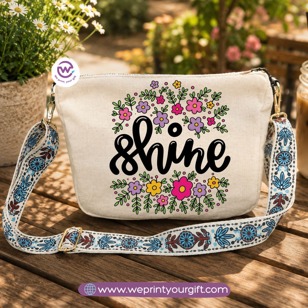 Encouraging Quote Shoulder Bags with Colorful Straps