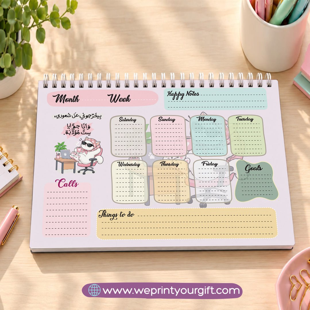 Office Cat Diaries Planner Set – Weekly & Yearly Planning Bundle