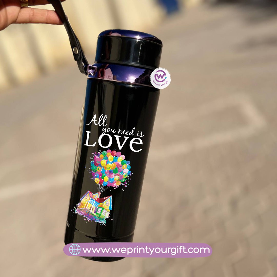 Thermal Bottle Stainless Steel with Infuser – 800ml | Valentine Cartoon Up-Inspired Design