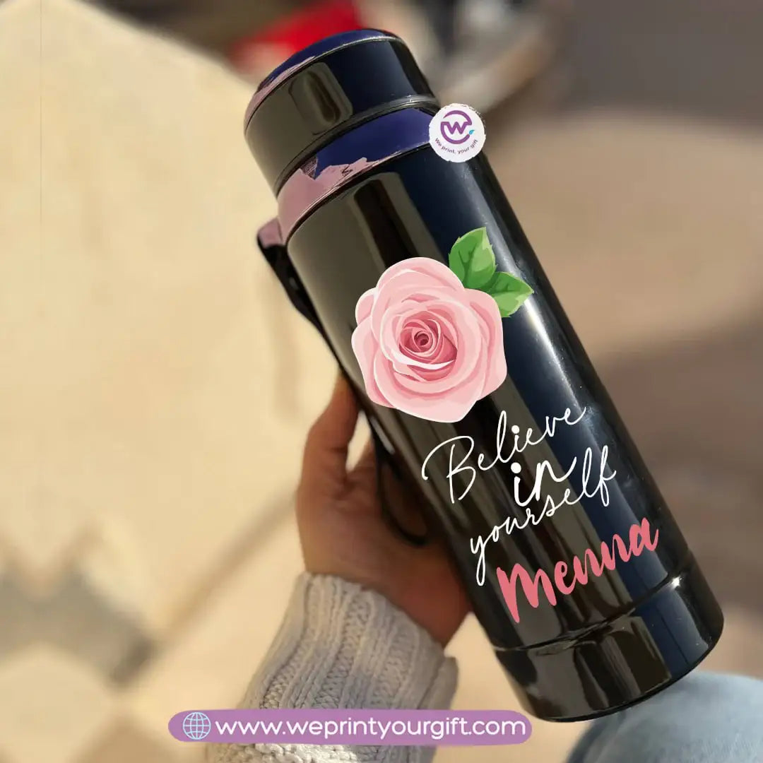 Thermal Bottle Stainless Steel with Infuser – 800ml | Floral Motivational Personalized Design - WE PRINT