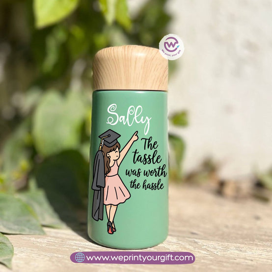 Mini Thermal Coffee Mug – (150ml & 250ml) | Wooden Lid - Graduation Digital Art Edition
