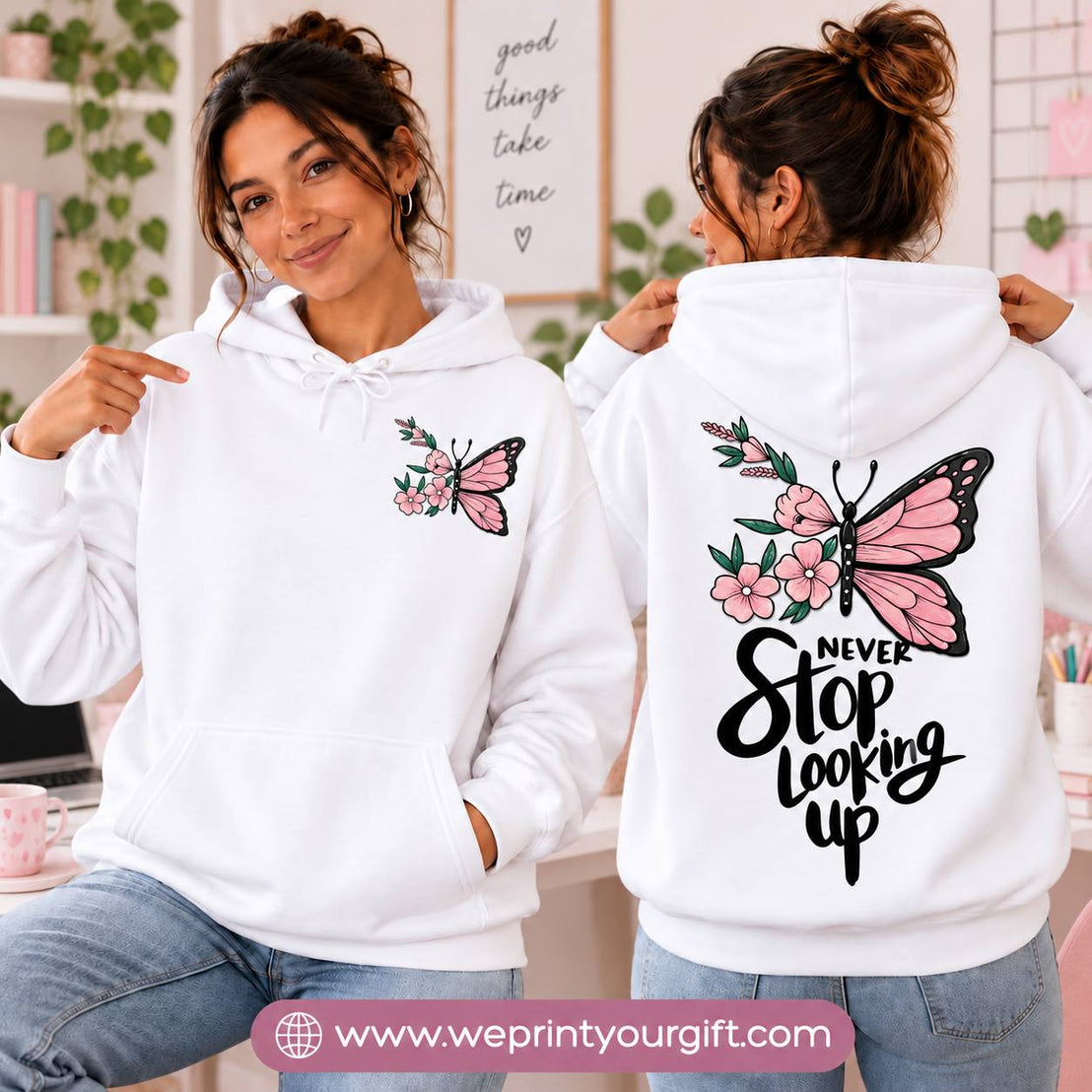 Unisex "Butterfly" Hoodie - Premium Melton Cotton
