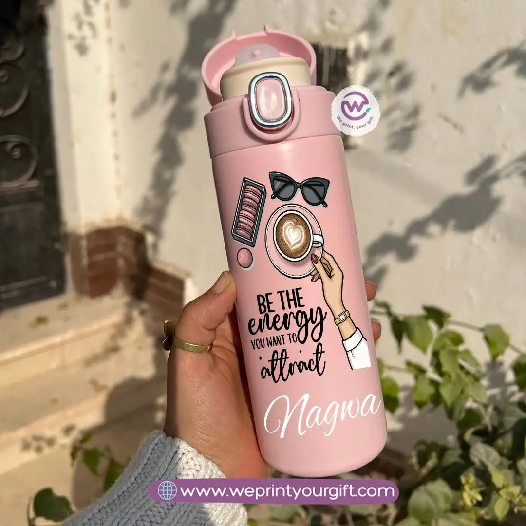 Stainless Steel Thermal Mug with Digital Temperature Display – 420ml - Motivational Floral Designs - WE PRINT