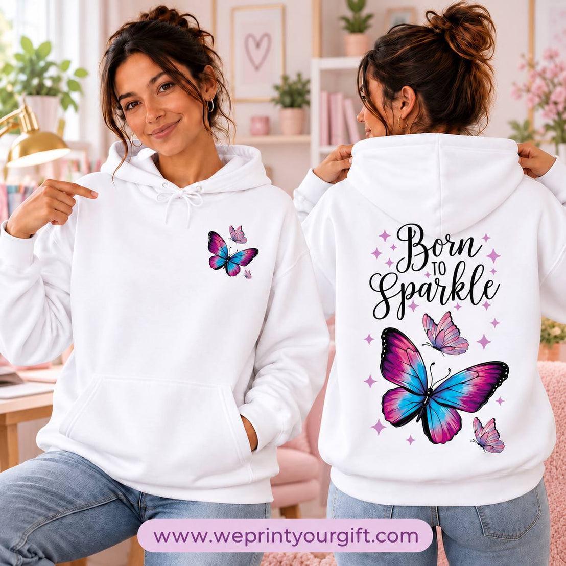 Unisex "Butterfly" Hoodie - Premium Melton Cotton