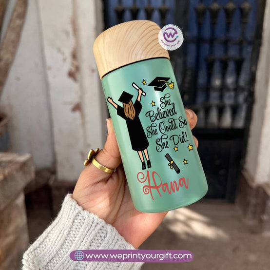 Mini Thermal Coffee Mug – (150ml & 250ml) | Wooden Lid - Graduation Digital Art Edition