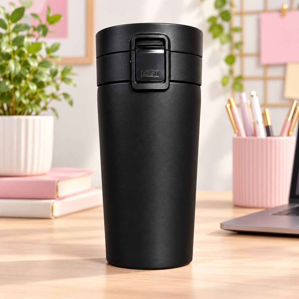 Black Thermal Mug 500ml - Customization Options