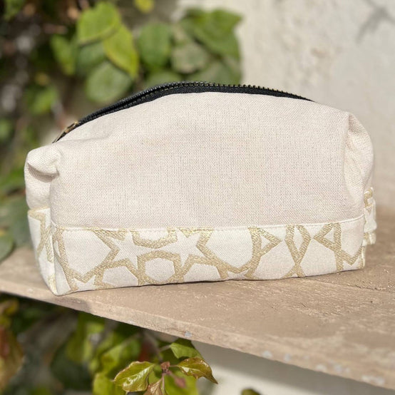 حقيبة مربعة بنقوش إسلامية - حافظة مكياج وأقلام قطنية - خيارات تخصيص