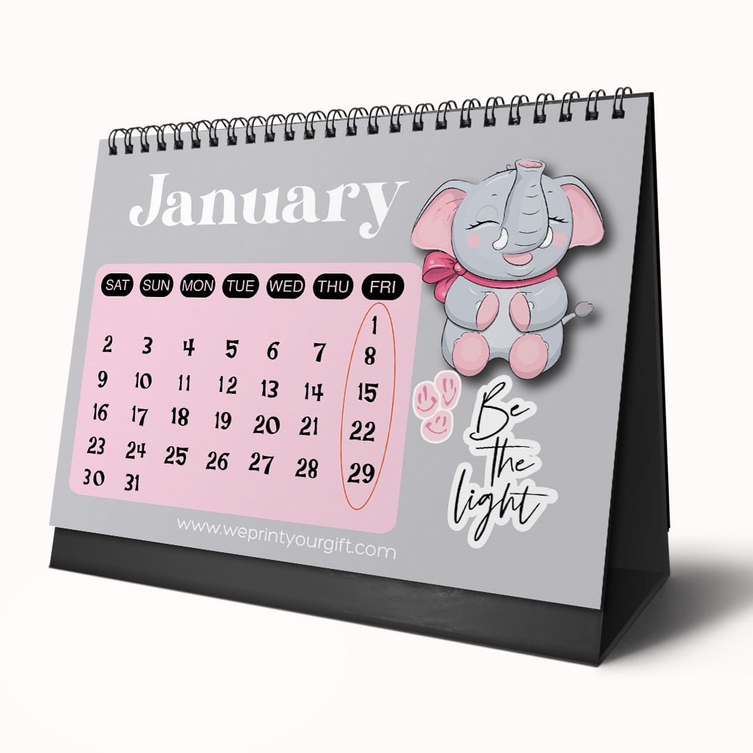 Happy Elephant 2027 Desk Calendar – Little Smiles, Bright Beginnings