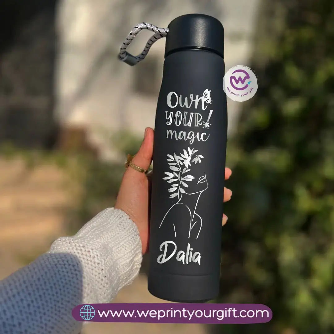 Thermal Stainless Steel Bottle with Strap – One Line Art Edition (500 ml) - WE PRINT