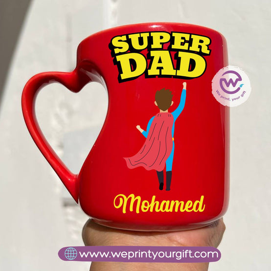 Hollow Heart Handle Mug – 350 ml | Mother’s Day Designs | UV Raised Sticker Printing