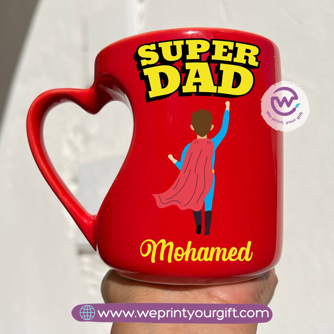 Hollow Heart Handle Mug – 350 ml | Mother’s Day Designs | UV Raised Sticker Printing