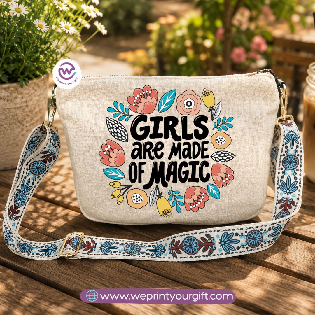 Encouraging Quote Shoulder Bags with Colorful Straps