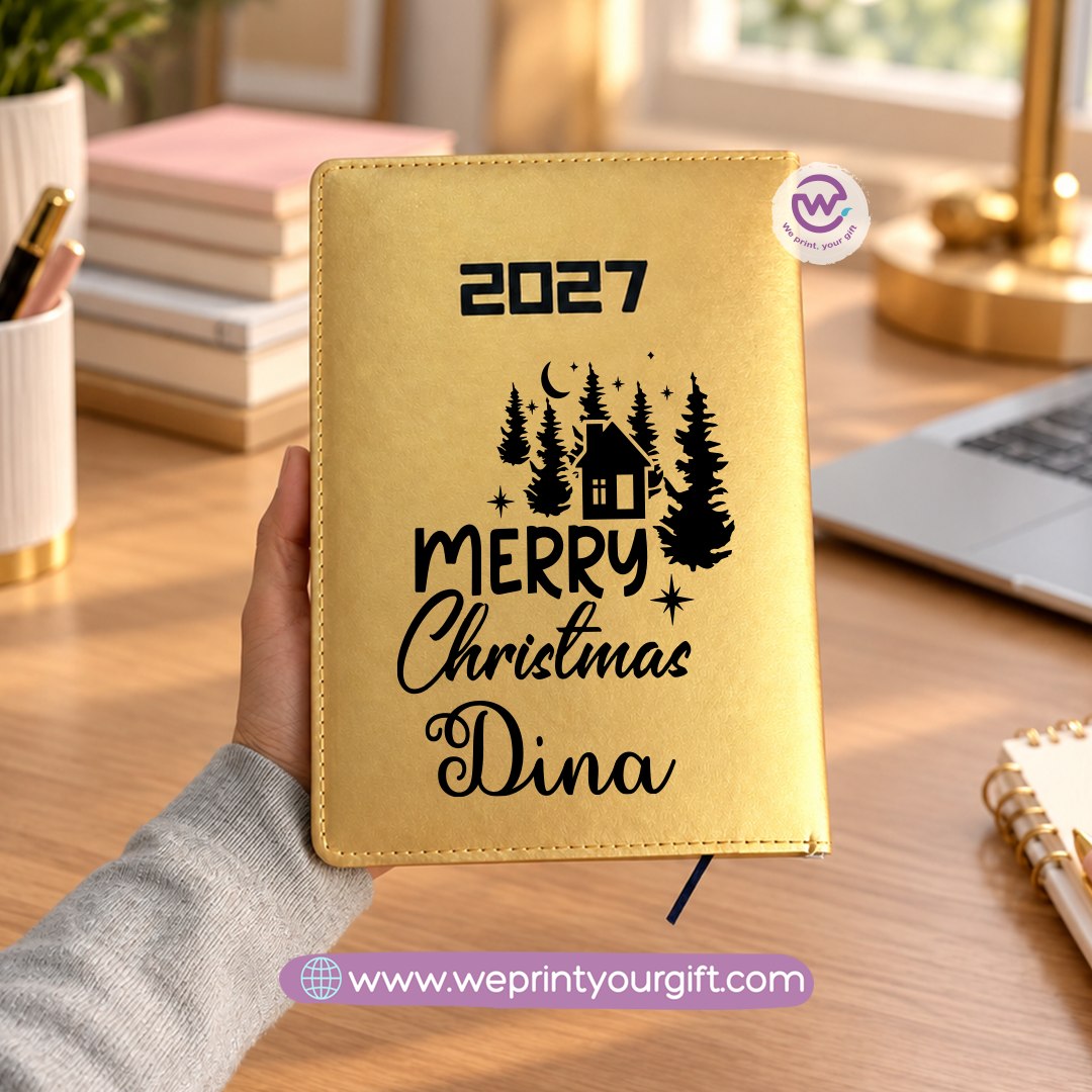 Christmas One Line Art 2027 Daily Planner – Personalized Agenda with Minimalist Holiday Designs