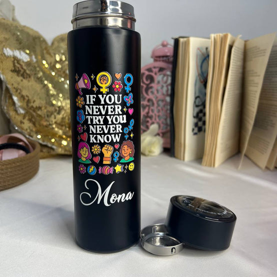 Digital Stainless Steel Thermos with Touch Screen –Sticker Print-Buy 2 Get 1 free
