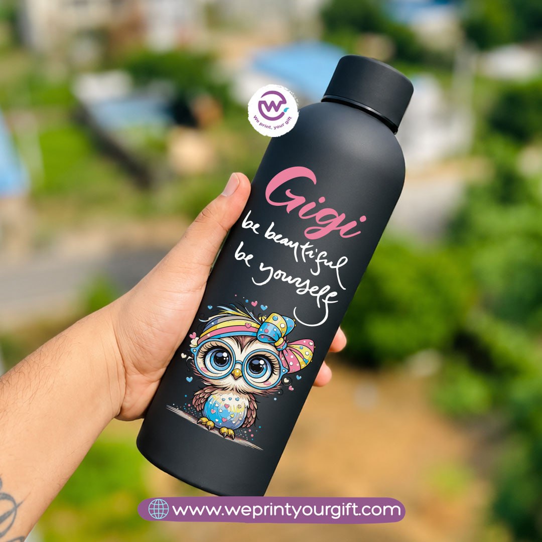 Personalized Thermal Water Bottle 500ml - Cute Owl Motivational Designs