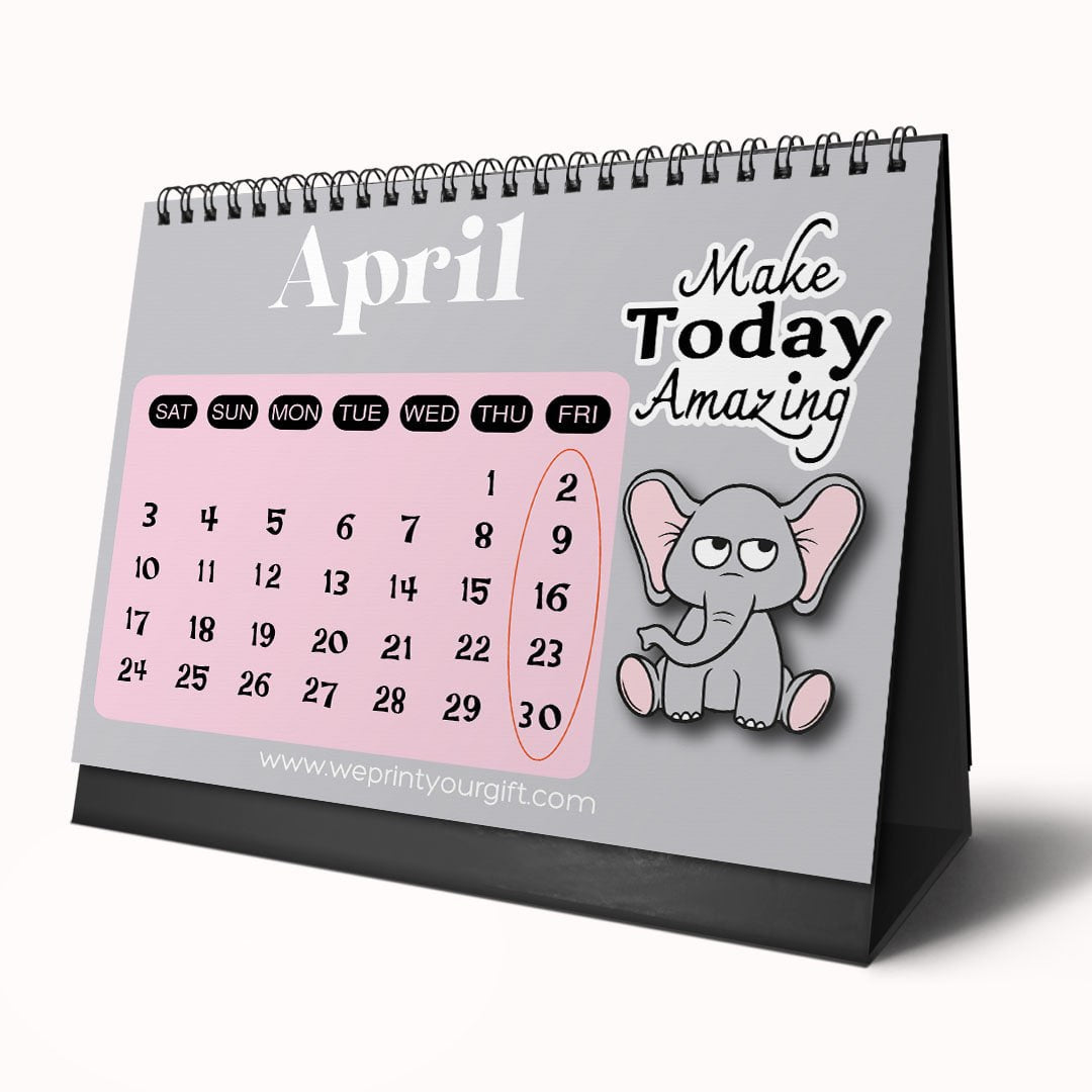 Happy Elephant 2027 Desk Calendar – Little Smiles, Bright Beginnings