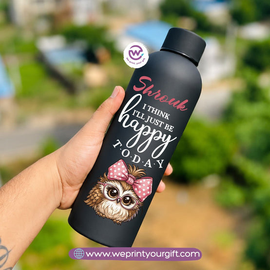 Personalized Thermal Water Bottle 500ml - Cute Owl Motivational Designs