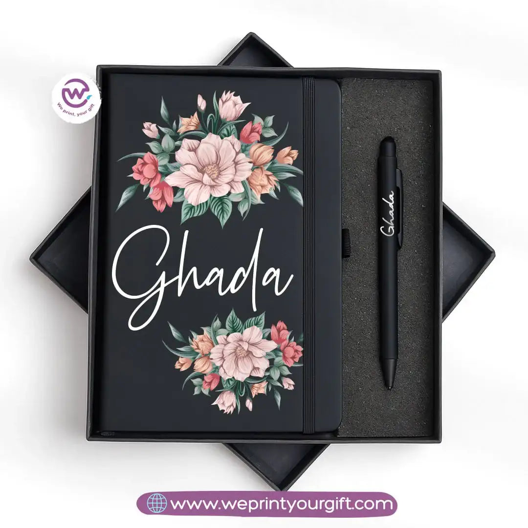 🌸 Floral Personalized Gift Box with Notebook & Metal Pen - WE PRINT