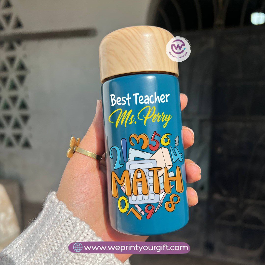 Mini Thermal Coffee Mug – (150ml & 250ml) | Wooden Lid - Teacher Appreciation Edition