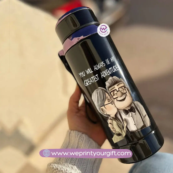 Thermal Bottle Stainless Steel with Infuser – 800ml | Valentine Cartoon Up-Inspired Design - WE PRINT