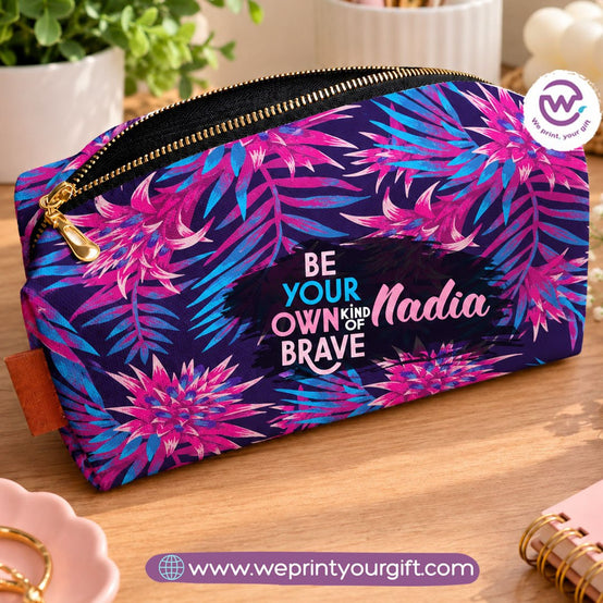 Custom Full-Color Canvas boxy Makeup Pouch  - Buy 2 Get 1 Free