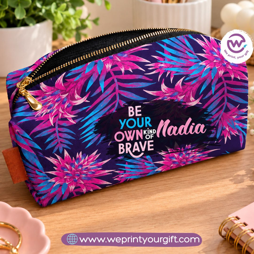 Custom Full-Color Canvas boxy Makeup Pouch  - Buy 2 Get 1 Free
