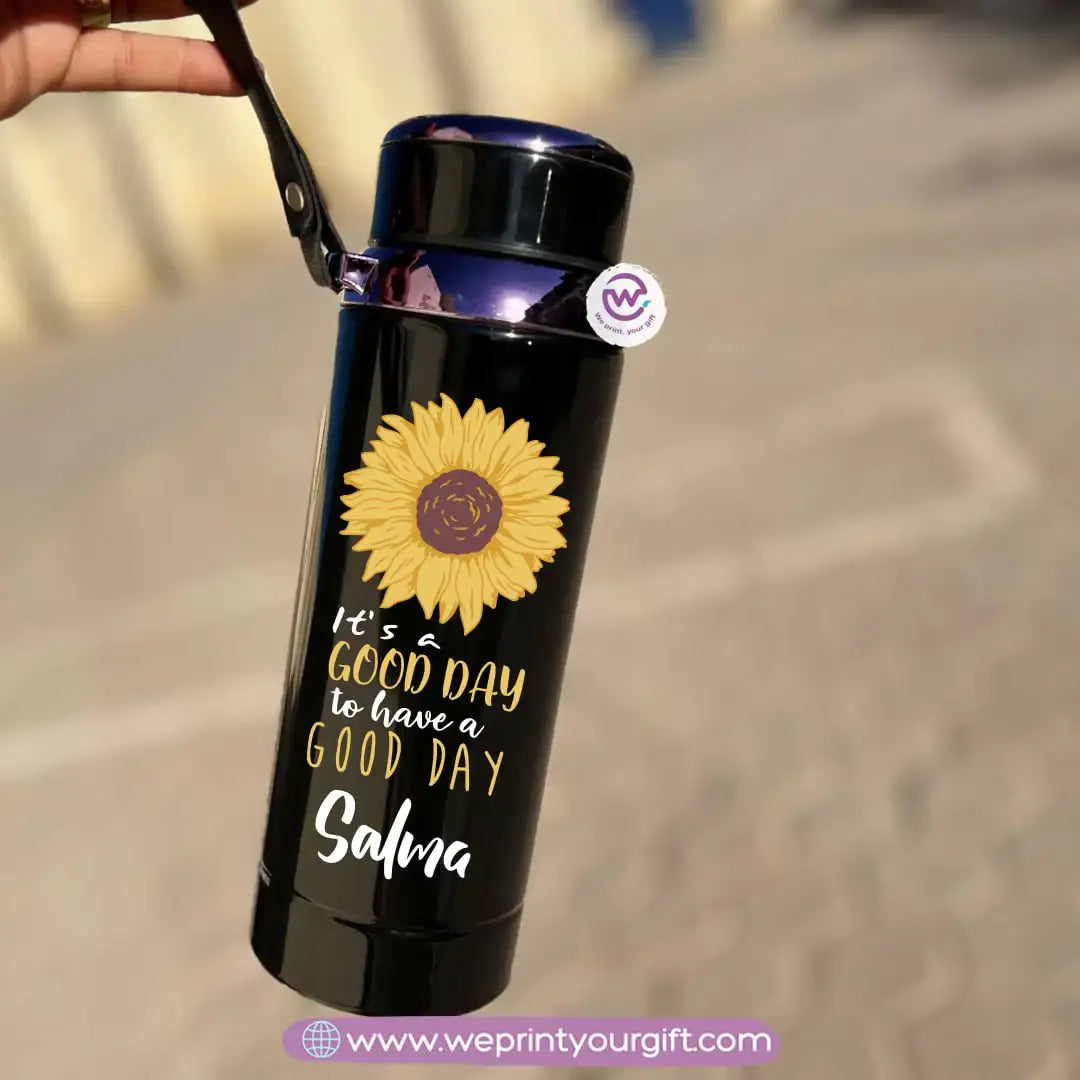Thermal Bottle Stainless Steel with Infuser – 800ml | Floral Motivational Personalized Design - WE PRINT