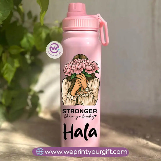 زجاجة مياه رياضية حرارية بتصاميم فنية رقمية – 800 مل و 1000 مل