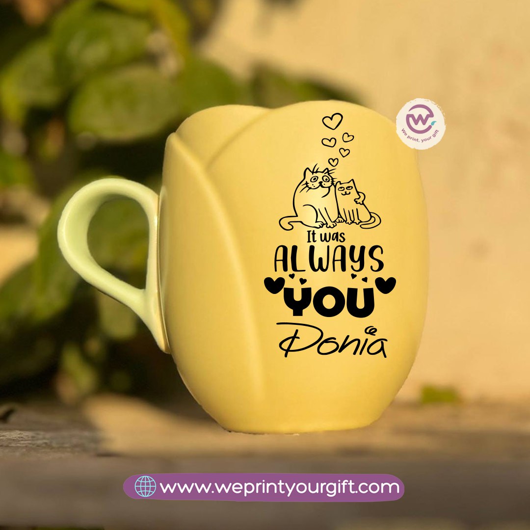 Tulip Flower Mug – 300 ml | Valentine One Line Art Design