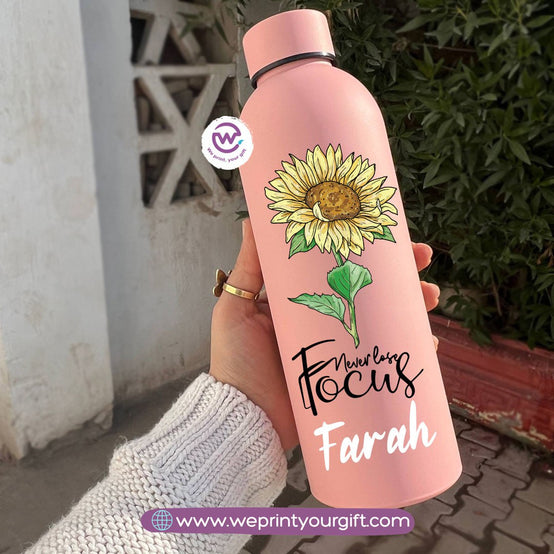 Floral Motivational Thermal Bottle – Stainless Steel | 500 ml