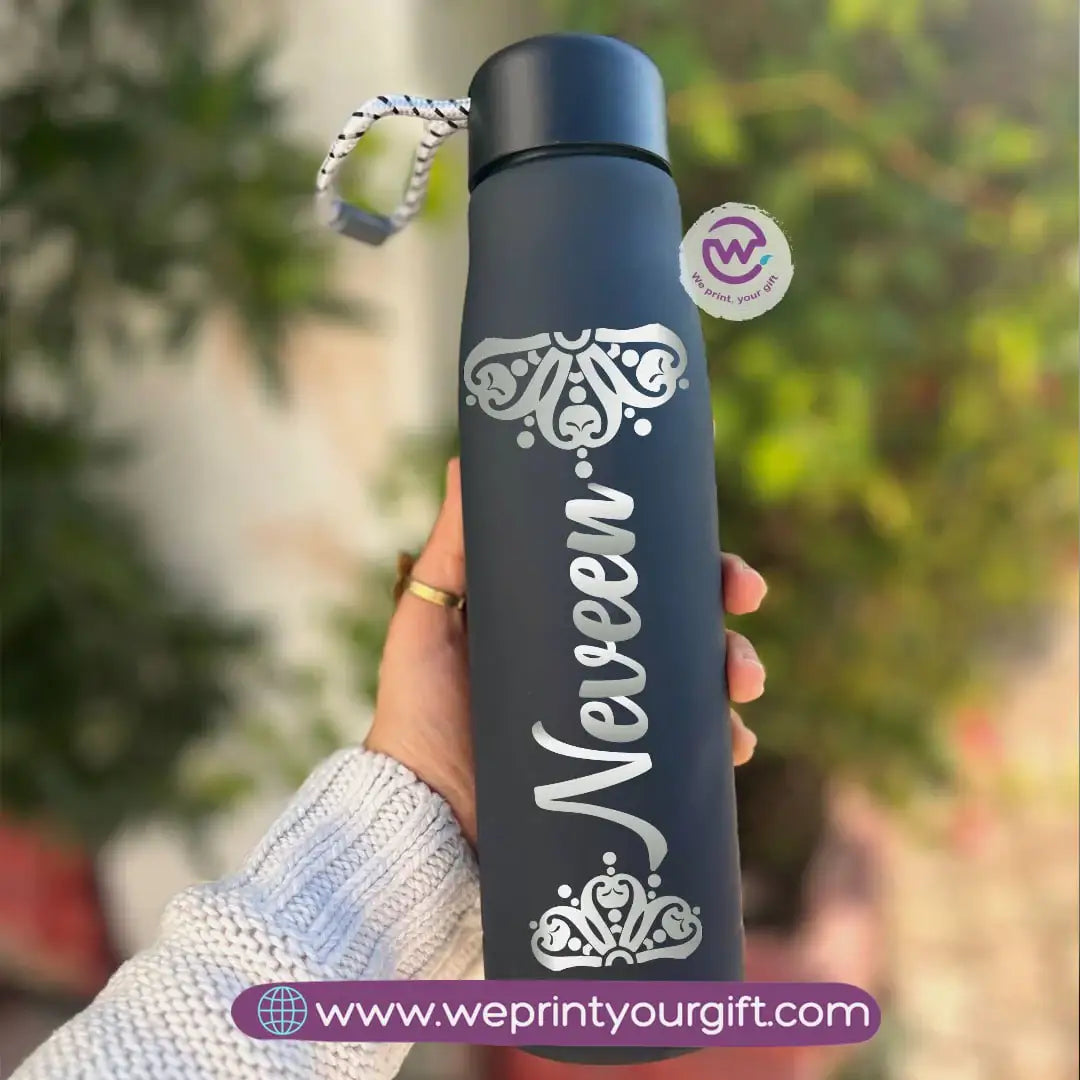 Thermal Stainless Steel Bottle with Strap – Name Design Edition (500 ml) - WE PRINT