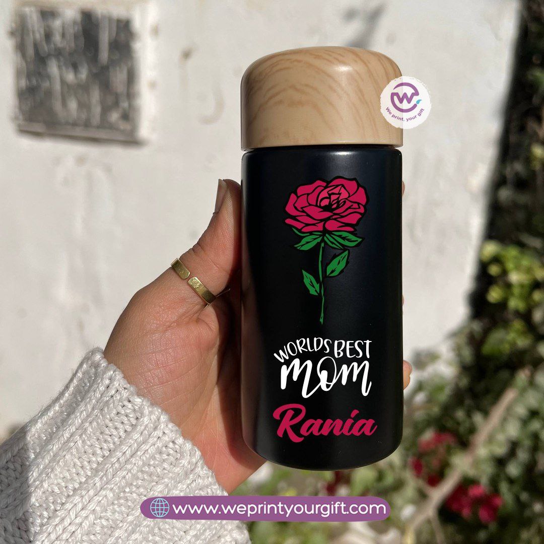 Mini Thermal Coffee Mug – (150ml & 250ml) | Wooden Lid - Mother’s Day Edition