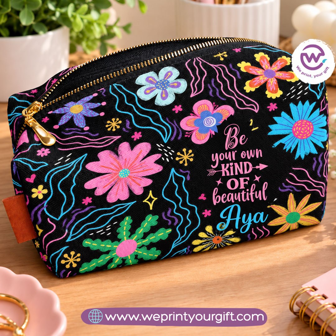 Custom Full-Color Canvas boxy Makeup Pouch  - Buy 2 Get 1 Free