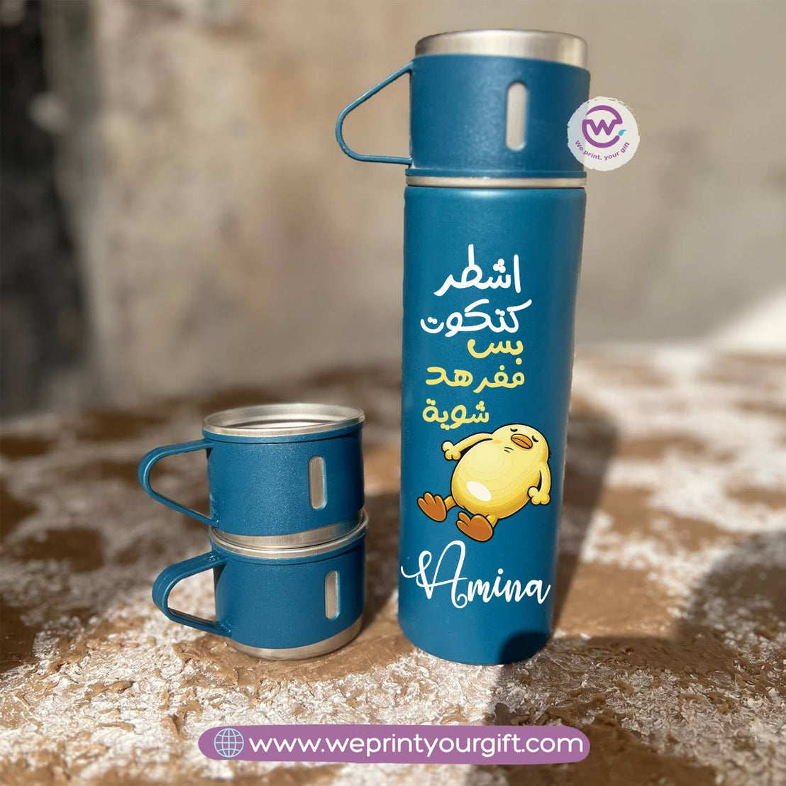 Comic Mood Thermal Flask & Sharing Cups – 500ml