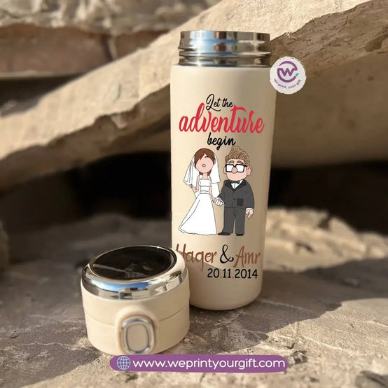 Stainless Steel Thermal Mug with Digital Temperature Display – 420ml- Valentine Cartoon Movie–Inspired Designs - WE PRINT