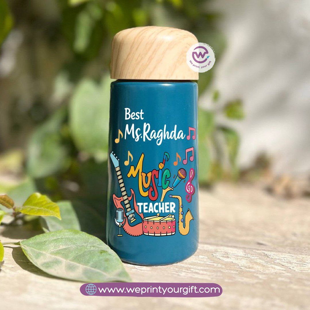 Mini Thermal Coffee Mug – (150ml & 250ml) | Wooden Lid - Teacher Appreciation Edition