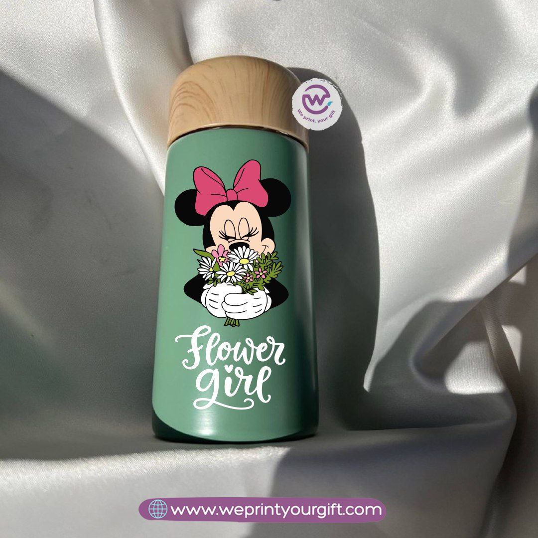 Mini Thermal Coffee Mug – (150ml & 250ml) | Wooden Lid - Mickey & Minnie Style Designs