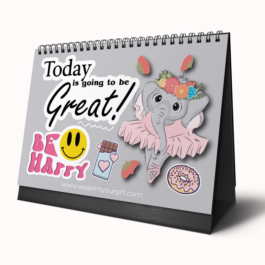 Happy Elephant 2027 Desk Calendar – Little Smiles, Bright Beginnings