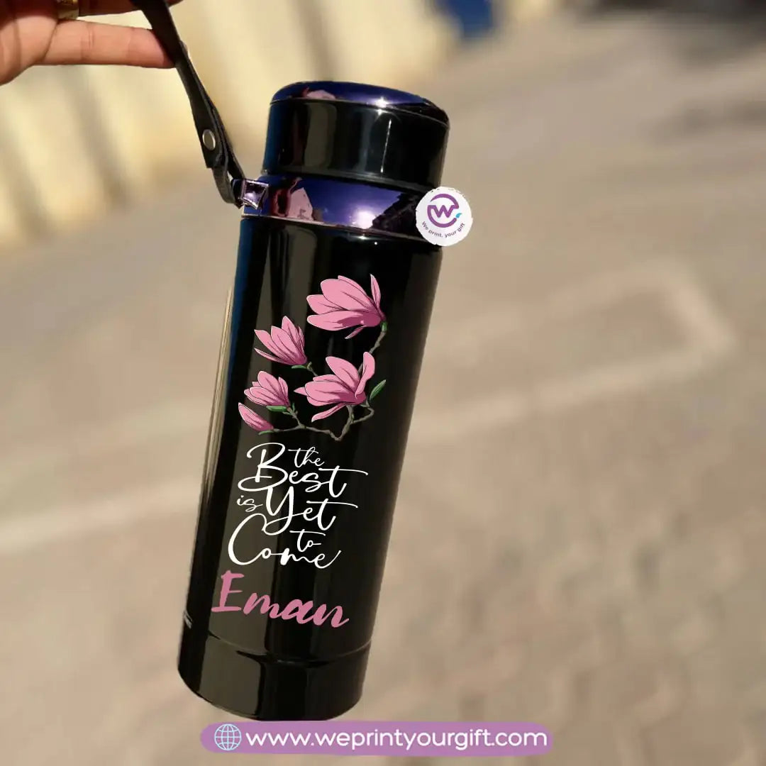 Thermal Bottle Stainless Steel with Infuser – 800ml | Floral Motivational Personalized Design - WE PRINT