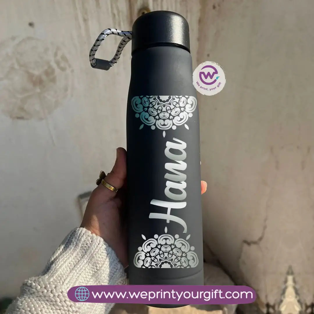 Thermal Stainless Steel Bottle with Strap – Name Design Edition (500 ml) - WE PRINT