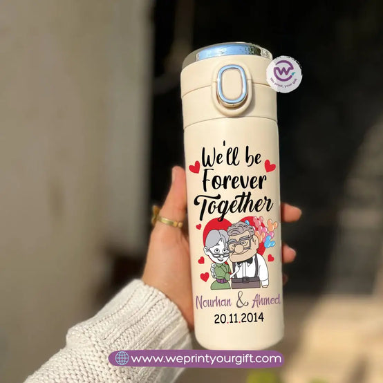 Stainless Steel Thermal Mug with Digital Temperature Display – 420ml- Valentine Cartoon Movie–Inspired Designs - WE PRINT