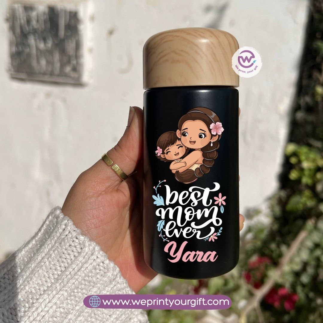 Mini Thermal Coffee Mug – (150ml & 250ml) | Wooden Lid - Mother’s Day Edition