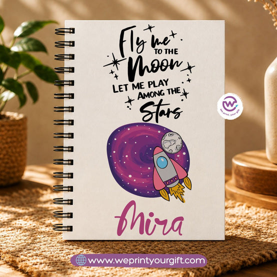 Motivational Digital Art Wooden Cover Notebook