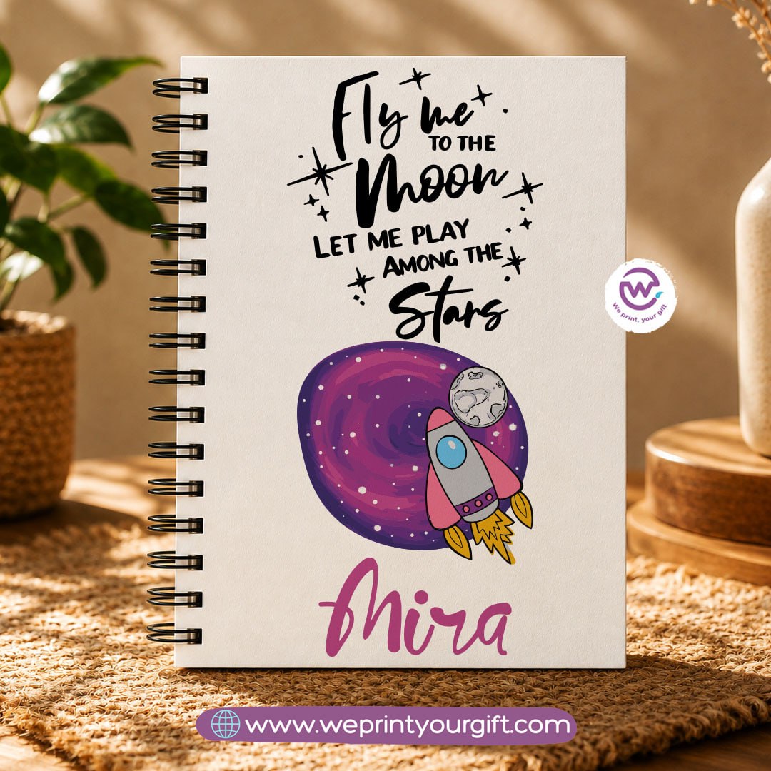 Motivational Digital Art Wooden Cover Notebook