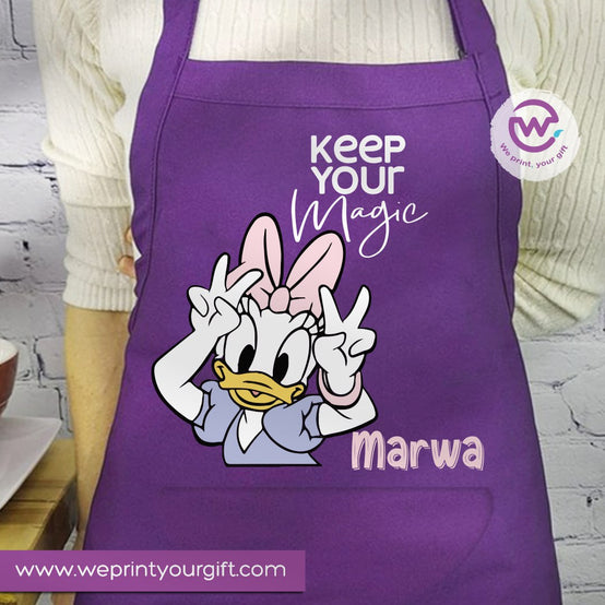 Daisy & Minnie Inspired Apron – Personalized Heavy Cotton Apron with Name and Pocket