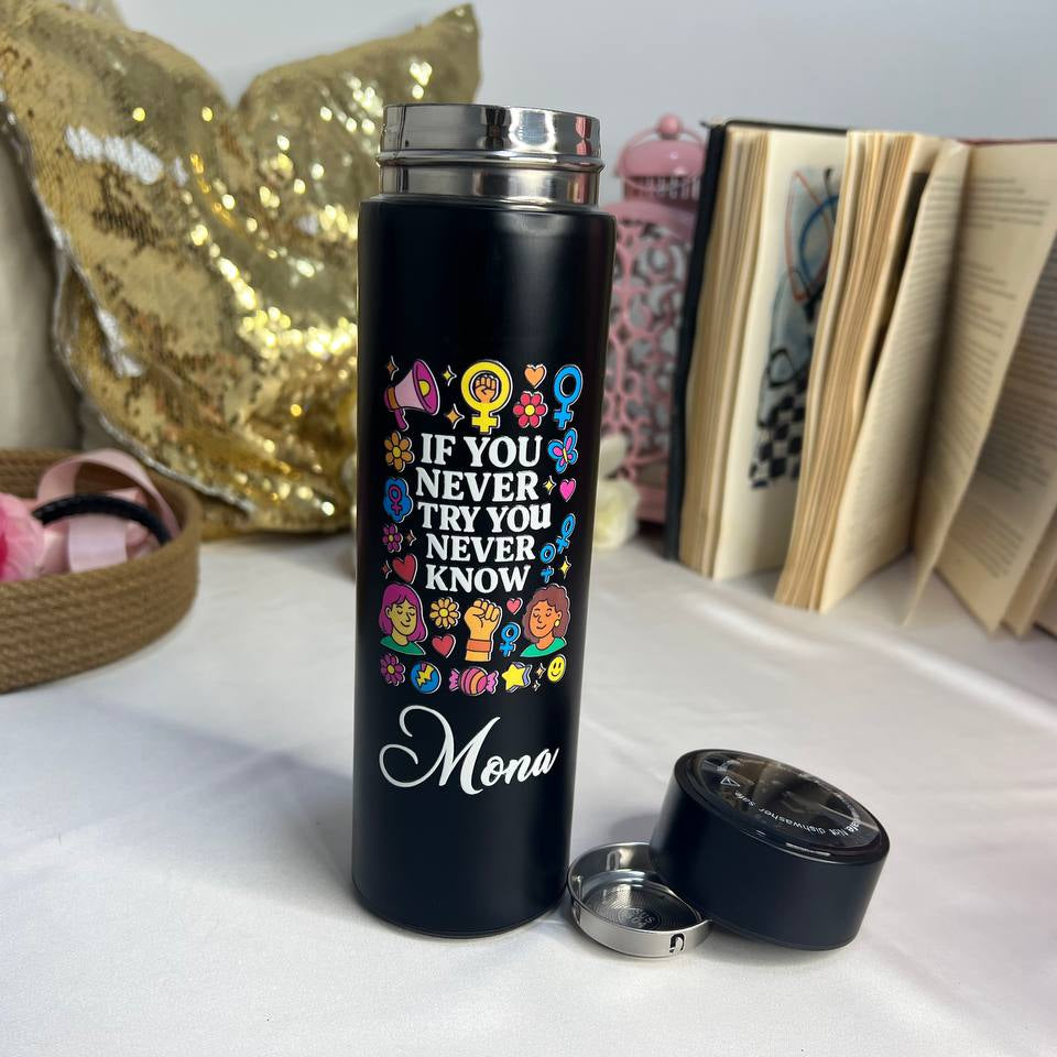 Digital Stainless Steel Thermos with Touch Screen –Sticker Print-Buy 2 Get 1 free